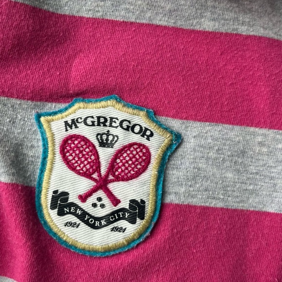 Girls ‘McGregor’ pink & grey striped Polo T-shirt. Like new. - Picture 4 of 8